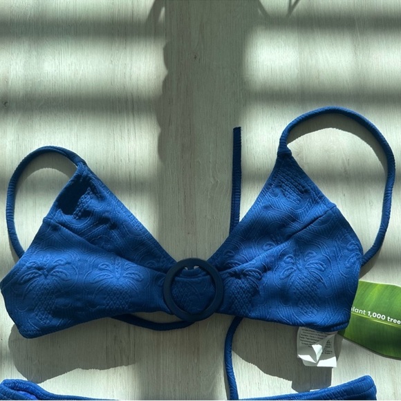 Set - Farm Rio Blue Pineapple Matelasse Bikini - Picture 4 of 11